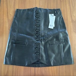 Helmut Lang Black Leather Blazer Skirt Size 6